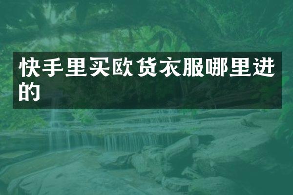 快手里买欧货衣服哪里进的