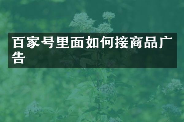 百家号里面如何接商品广告