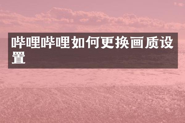 哔哩哔哩如何更换画质设置