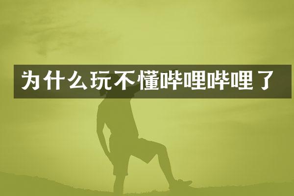 为什么玩不懂哔哩哔哩了