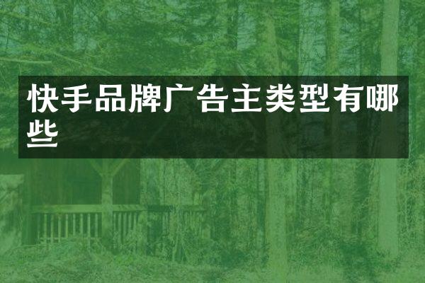 快手品牌广告主类型有哪些
