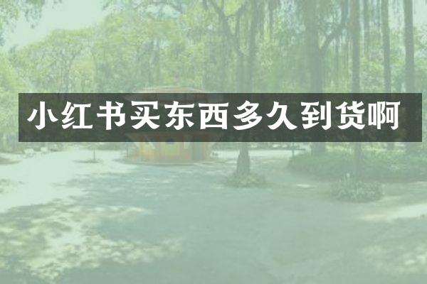小红书买东西多久到货啊