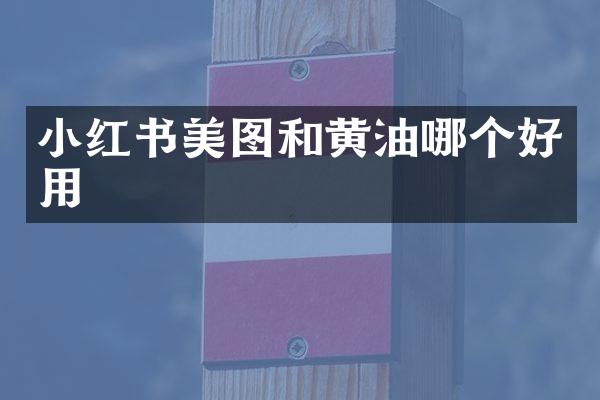 小红书美图和黄油哪个好用
