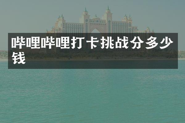哔哩哔哩打卡挑战分多少钱