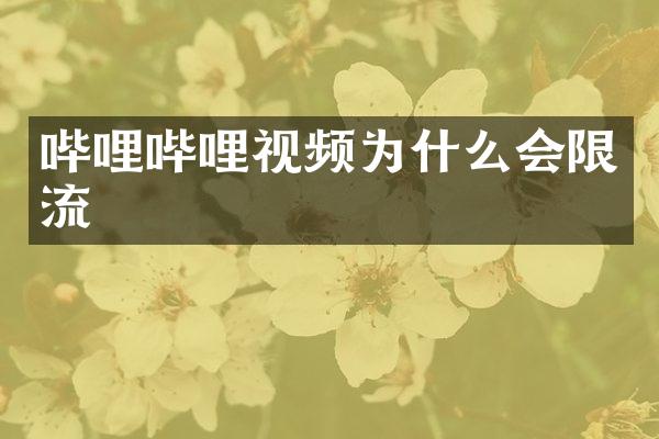 哔哩哔哩视频为什么会限流