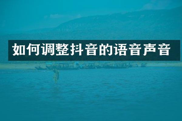 如何调整抖音的语音声音