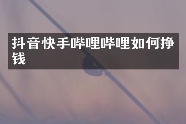 抖音快手哔哩哔哩如何挣钱