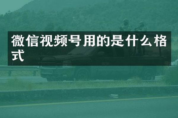 微信视频号用的是什么格式