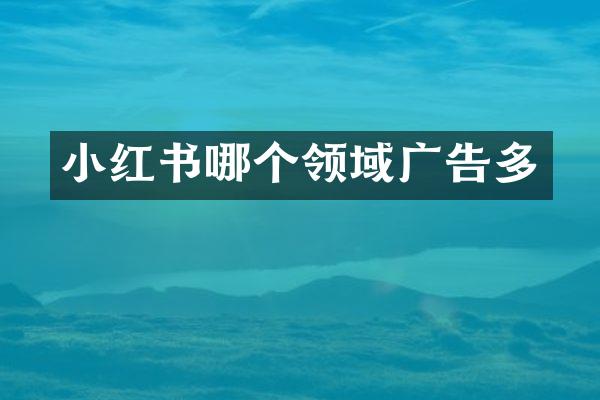 小红书哪个领域广告多