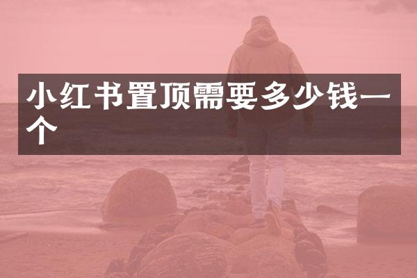 小红书置顶需要多少钱一个