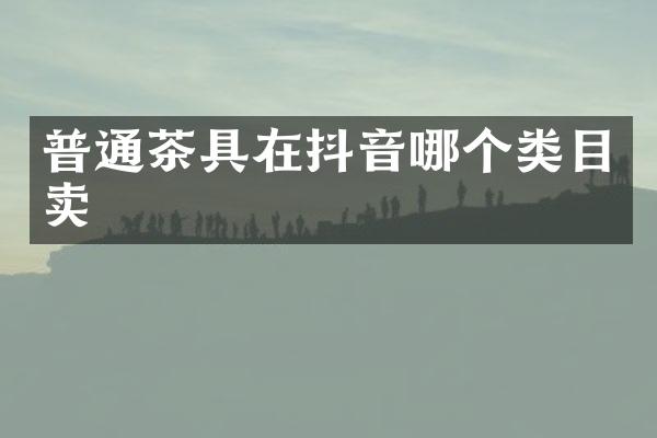 普通茶具在抖音哪个类目卖
