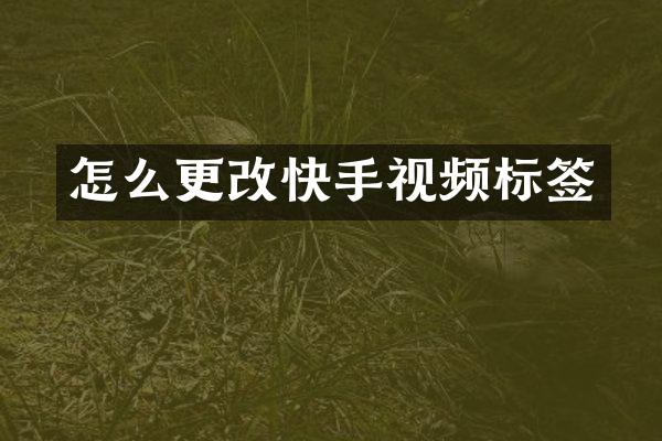 怎么更改快手视频标签