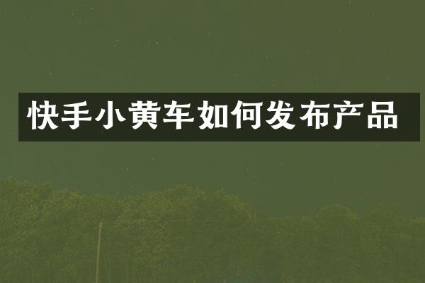 快手小黄车如何发布产品