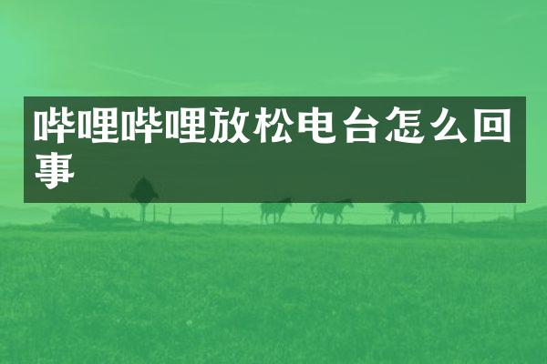 哔哩哔哩放松电台怎么回事