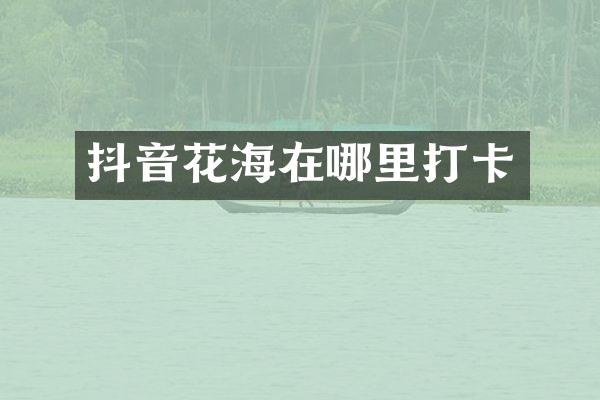 抖音花海在哪里打卡