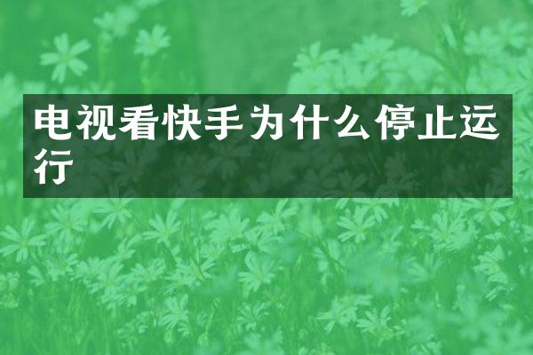 电视看快手为什么停止运行