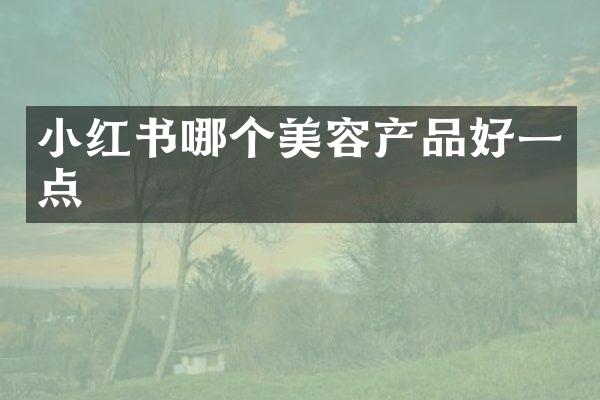 小红书哪个美容产品好一点