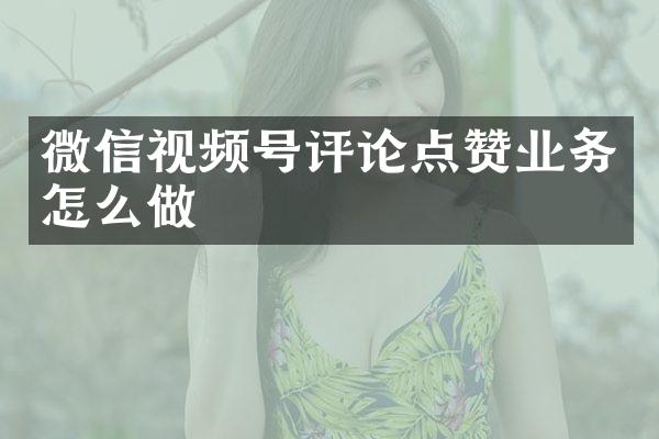 微信视频号评论点赞业务怎么做