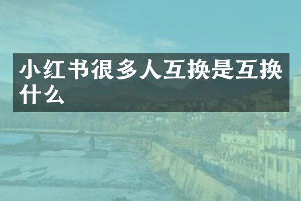 小红书很多人互换是互换什么