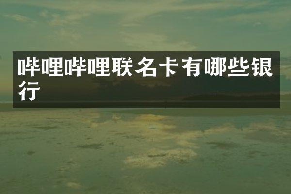 哔哩哔哩联名卡有哪些银行