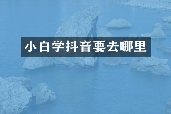 小白学抖音要去哪里