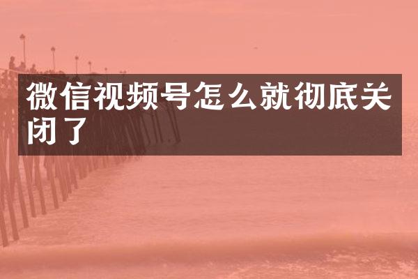 微信视频号怎么就彻底关闭了