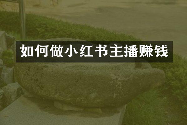 如何做小红书主播赚钱