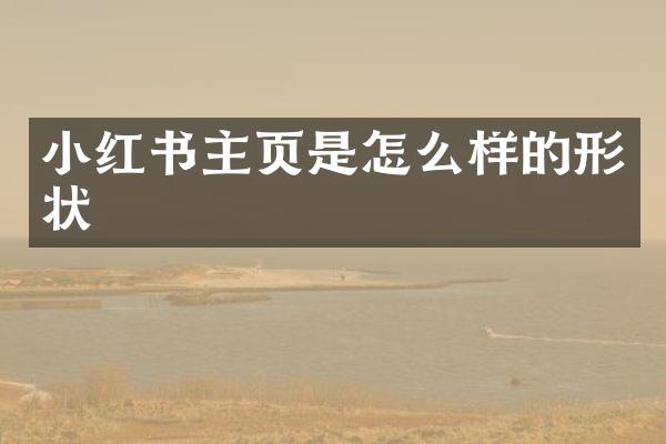 小红书主页是怎么样的形状