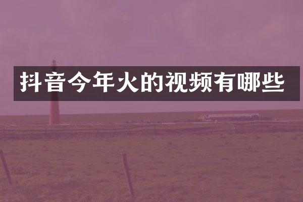 抖音今年火的视频有哪些