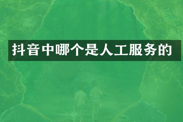 抖音中哪个是人工服务的