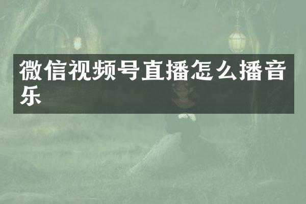微信视频号直播怎么播音乐
