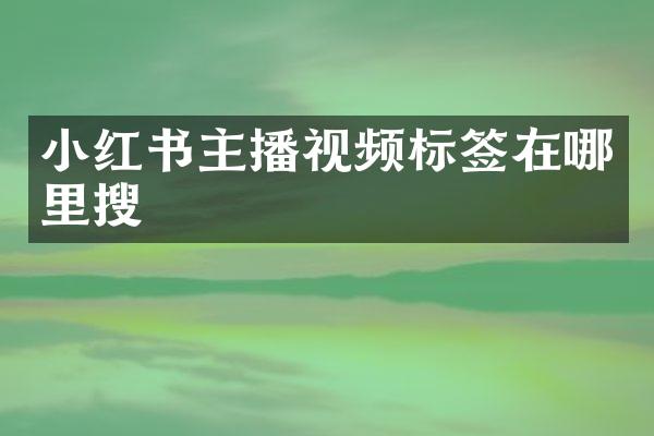 小红书主播视频标签在哪里搜
