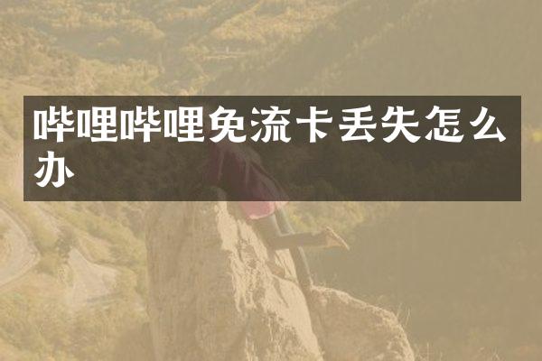 哔哩哔哩免流卡丢失怎么办