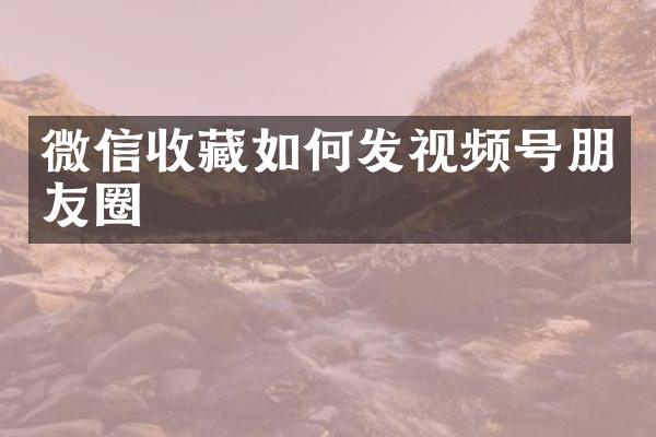 微信收藏如何发视频号朋友圈