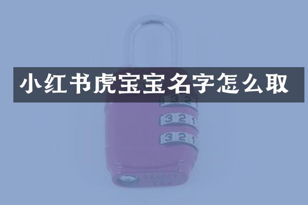 小红书虎宝宝名字怎么取