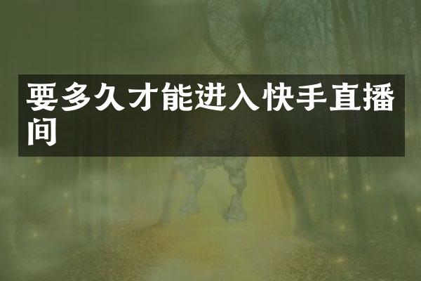 要多久才能进入快手直播间