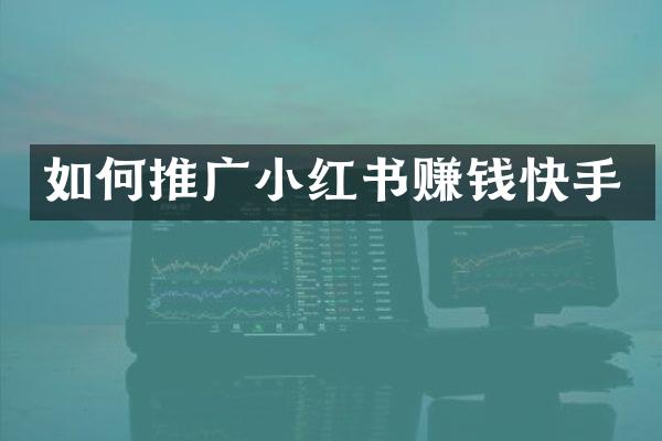 如何推广小红书赚钱快手