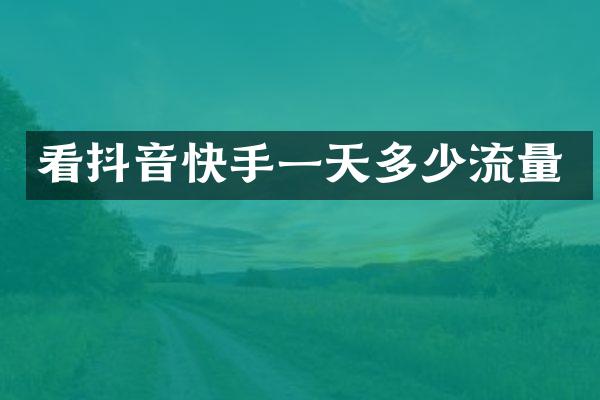看抖音快手一天多少流量