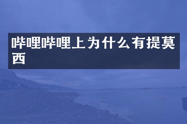 哔哩哔哩上为什么有提莫西
