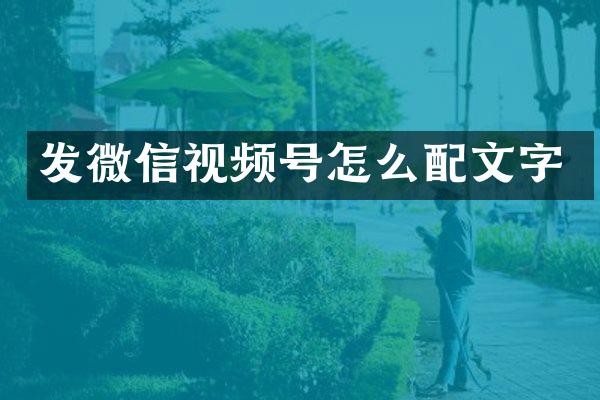 发微信视频号怎么配文字