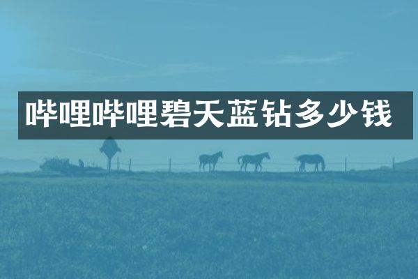 哔哩哔哩碧天蓝钻多少钱