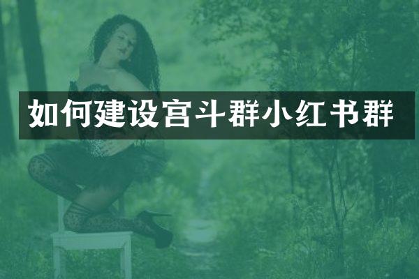如何建设宫斗群小红书群
