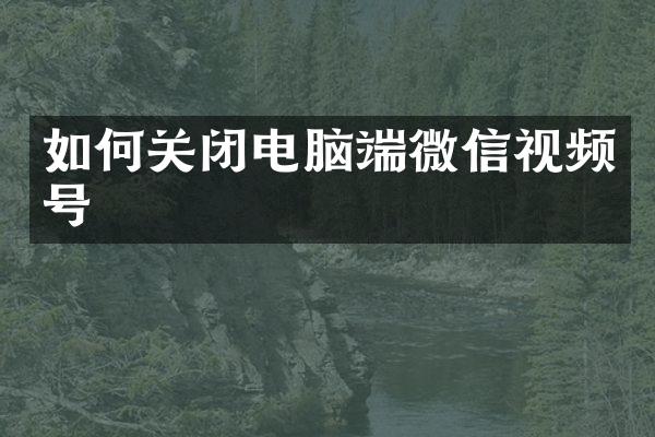 如何关闭电脑端微信视频号