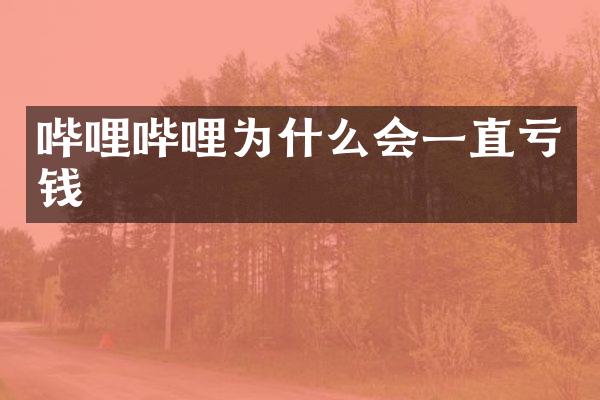 哔哩哔哩为什么会一直亏钱