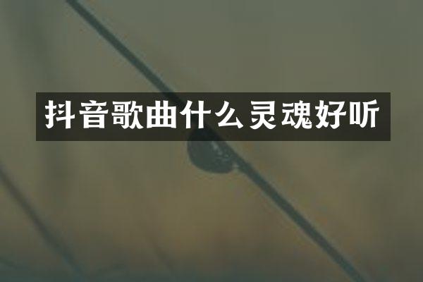 抖音歌曲什么灵魂好听