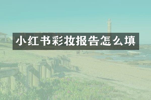 小红书彩妆报告怎么填