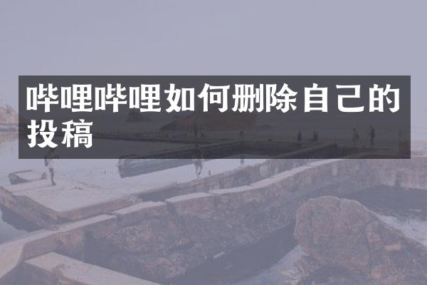 哔哩哔哩如何删除自己的投稿