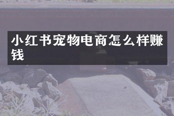 小红书宠物电商怎么样赚钱