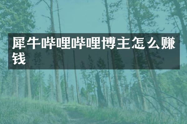 犀牛哔哩哔哩博主怎么赚钱