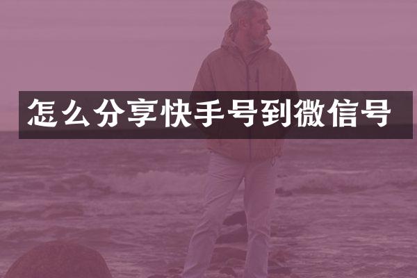 怎么分享快手号到微信号